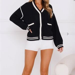 Hello Molly STARLIT WINTER KNIT CARDIGAN BLACK NWOT NEVER WORN